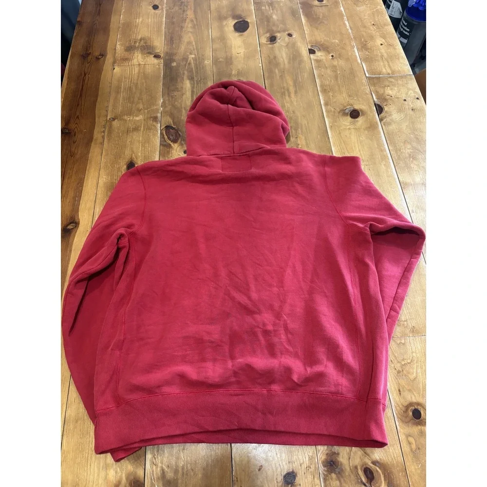 Abercrombie & Fitch Men's M Red Pullover Hoodie Sweatshirt Fleece Cotton Blend